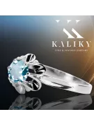 Klasický vintage Aquamarine Ring 925 Sterling Silver VRC004s